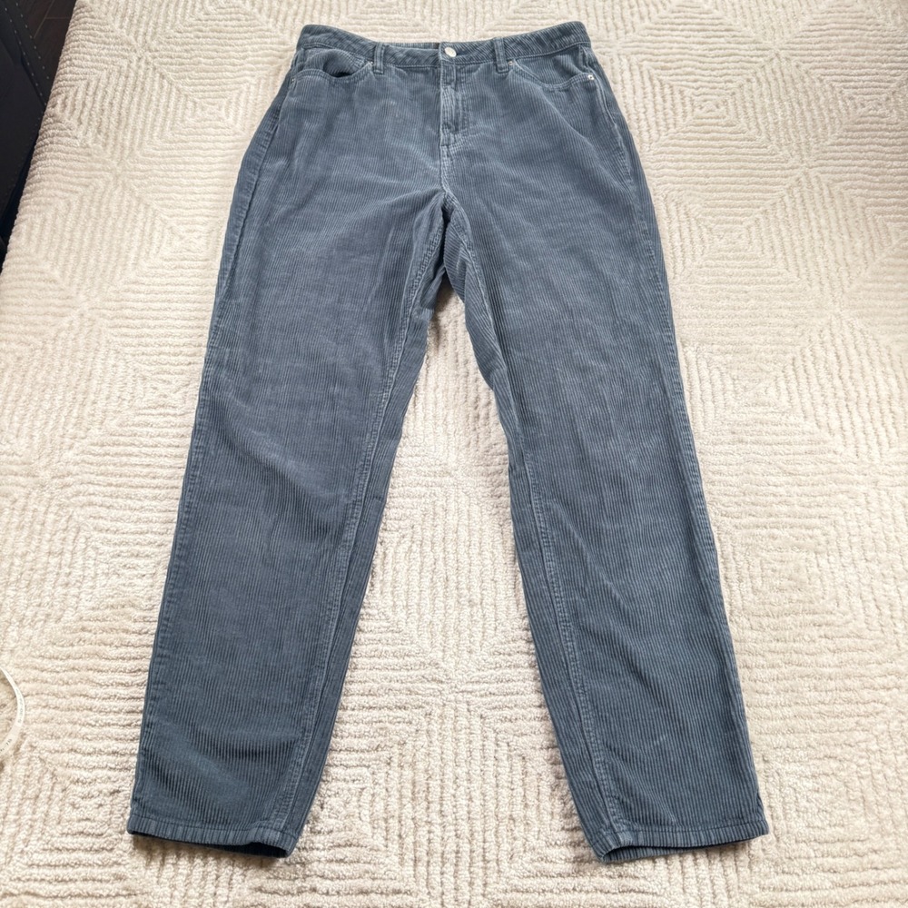 BDG Corduroy Mom Jeans Womens 30 Blue Grey High Rise Relaxed Tapered Retro Indie